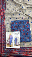 Safina 3pcs unstitched khaddar/cotton 001-B