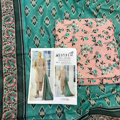 Safina 3pcs unstitched Slub khaddar/cotton 005-A