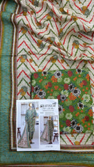 Safina 3pcs unstitched Slub khaddar/cotton 012-C