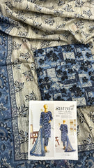 Safina 3pcs unstitched Slub khaddar/cotton 003-c