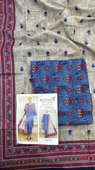 Safina 3pcs unstitched khaddar/cotton 001-B
