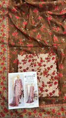 Safina 3pcs unstitched Slub khaddar/cotton 014-B
