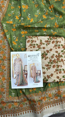 Safina 3pcs unstitched Slub khaddar/cotton 014-A