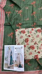 Safina 3pcs unstitched Slub khaddar/cotton 007-b