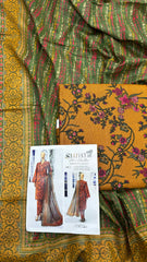 Safina 3pcs unstitched Slub khaddar/cotton 008-c