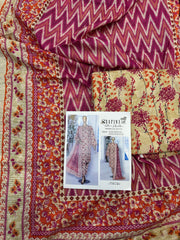 Safina 3pcs unstitched Slub khaddar/cotton 010-c