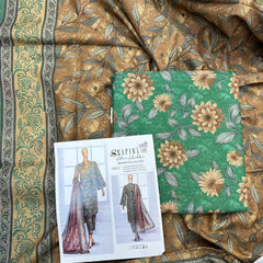 Safina 3pcs unstitched Slub khaddar/cotton 016-C