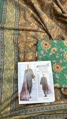 Safina 3pcs unstitched Slub khaddar/cotton 016-C