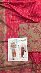 Safina 3pcs unstitched Slub khaddar/cotton 008-a