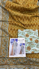 Safina 3pcs unstitched Slub khaddar/cotton 010-B