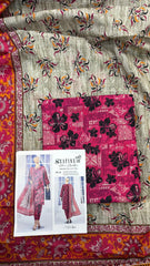 Safina 3pcs unstitched Slub khaddar/cotton 003-B
