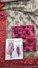 Safina 3pcs unstitched Slub khaddar/cotton 003-B