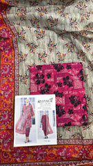 Safina 3pcs unstitched Slub khaddar/cotton 003-B