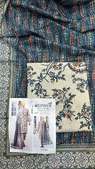 Safina 3pcs unstitched Slub khaddar/cotton 008-B