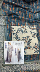 Safina 3pcs unstitched Slub khaddar/cotton 008-B