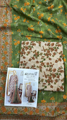 Safina 3pcs unstitched Slub khaddar/Cotton 014-A