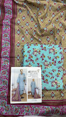 Safina 3pcs unstitched Slub khaddar/cotton 005-B