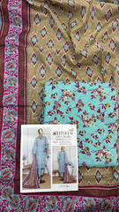 Safina 3pcs unstitched Slub khaddar/cotton 005-B