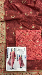 Safina 3pcs unstitched Slub khaddar/cotton 017-A