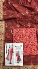 Safina 3pcs unstitched Slub khaddar/cotton 017-A