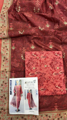 Safina 3pcs unstitched Slub khaddar/cotton 017-A