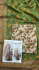 Safina 3pcs unstitched Slub khaddar/Cotton 014-A