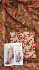 Safina 3pcs unstitched Slub khaddar/cotton 014-B