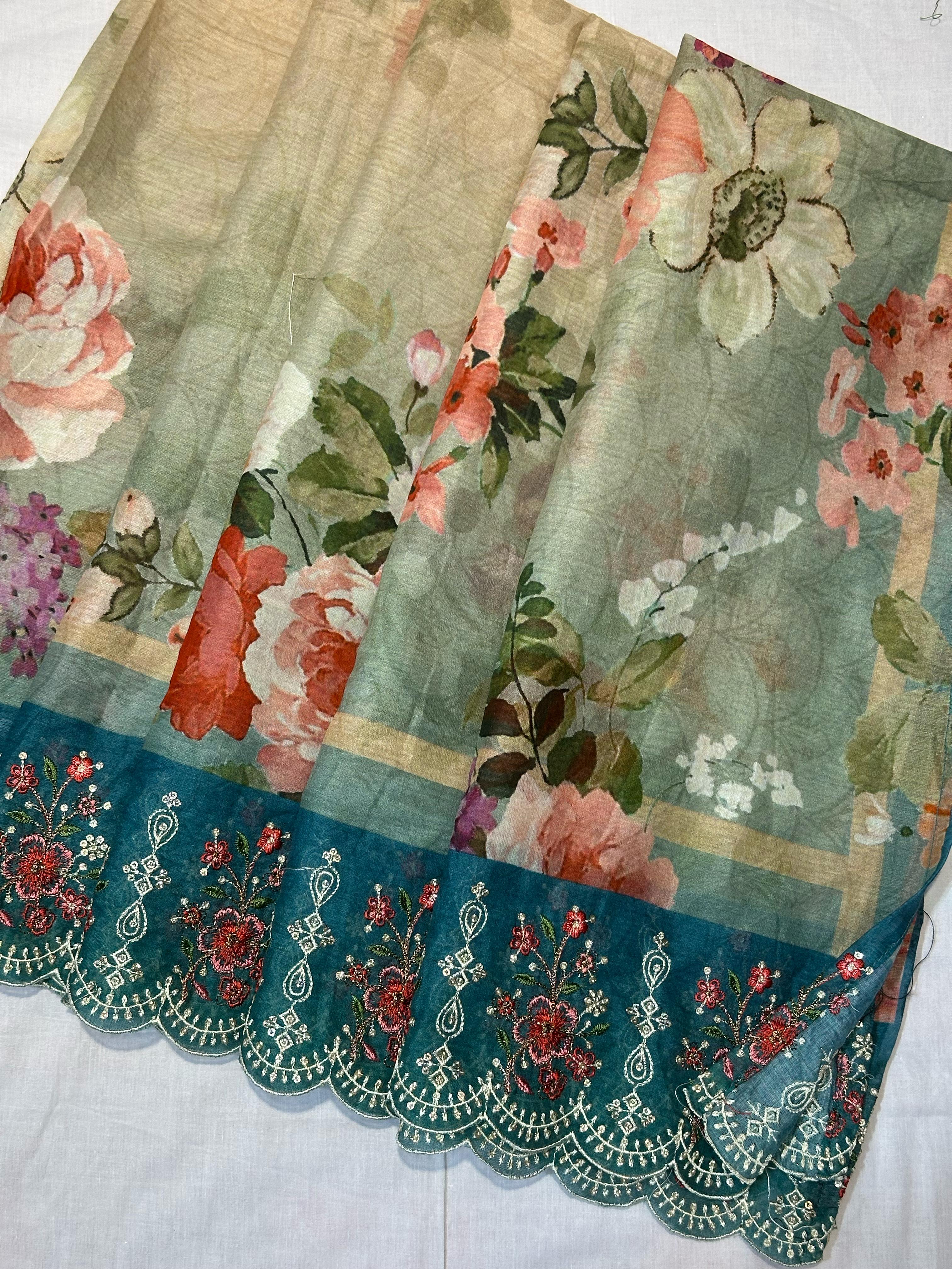 Bin Saeed Embroiderd Lawn Unstitched 3 Piece - AS - 2224 -  - Summer Collection