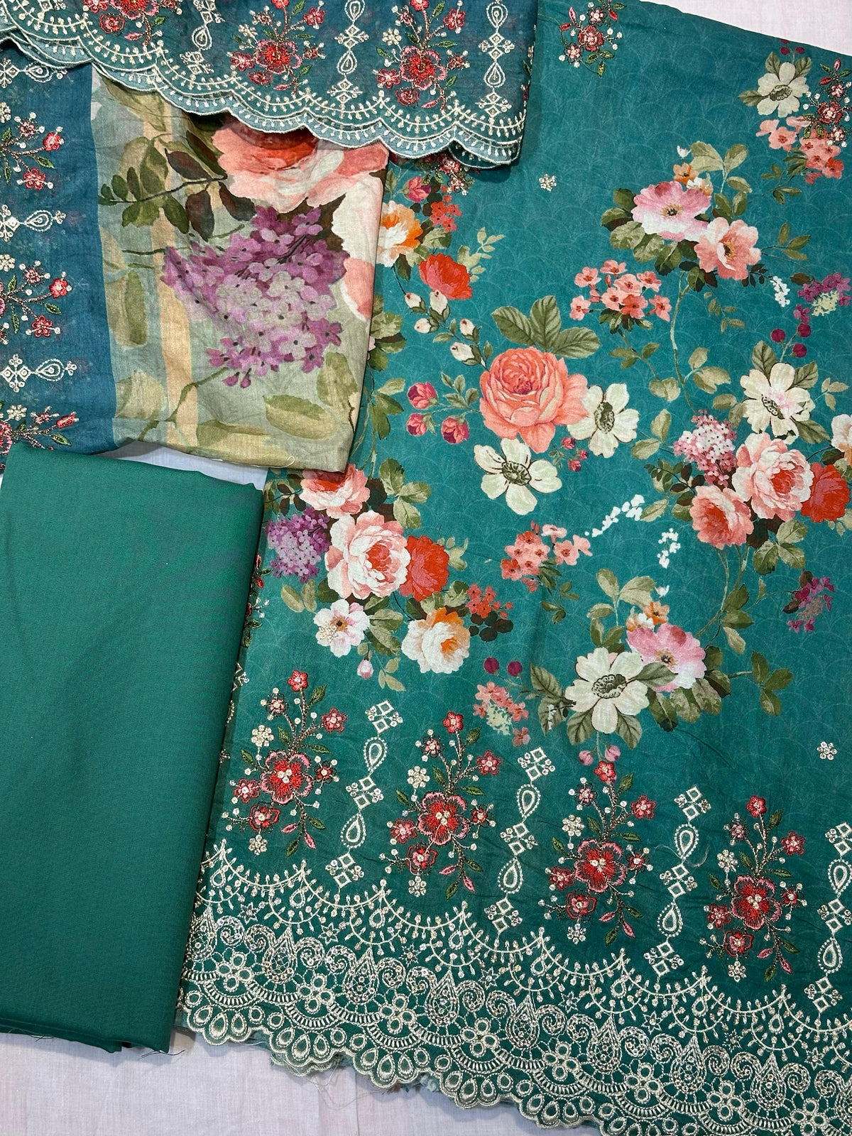 Bin Saeed Embroiderd Lawn Unstitched 3 Piece - AS - 2224 -  - Summer Collection