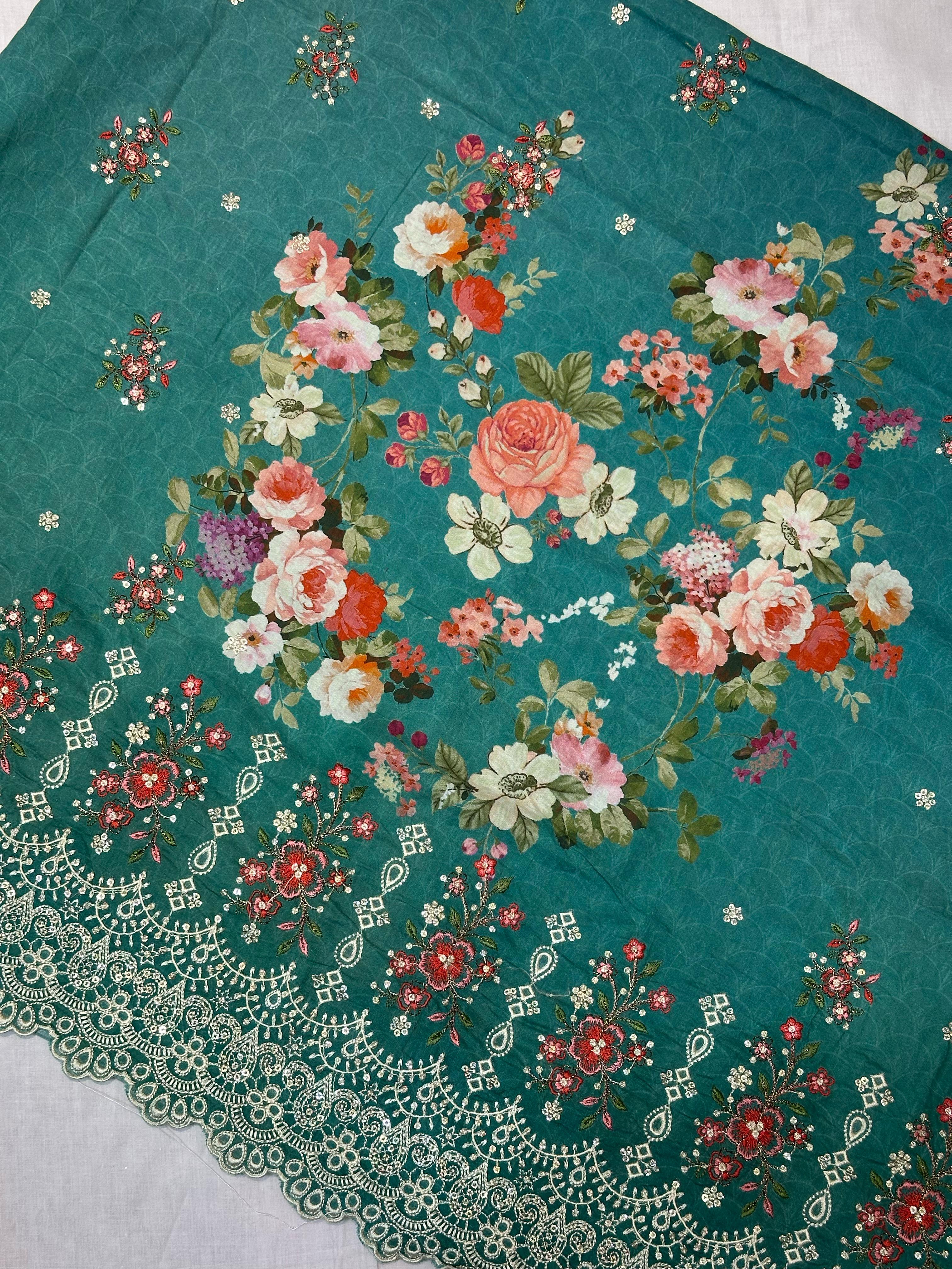 Bin Saeed Embroiderd Lawn Unstitched 3 Piece - AS - 2224 -  - Summer Collection