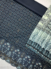 Bin Saeed Embroiderd Lawn Unstitched 3 Piece - AS - 2526 - blue - Summer Collection