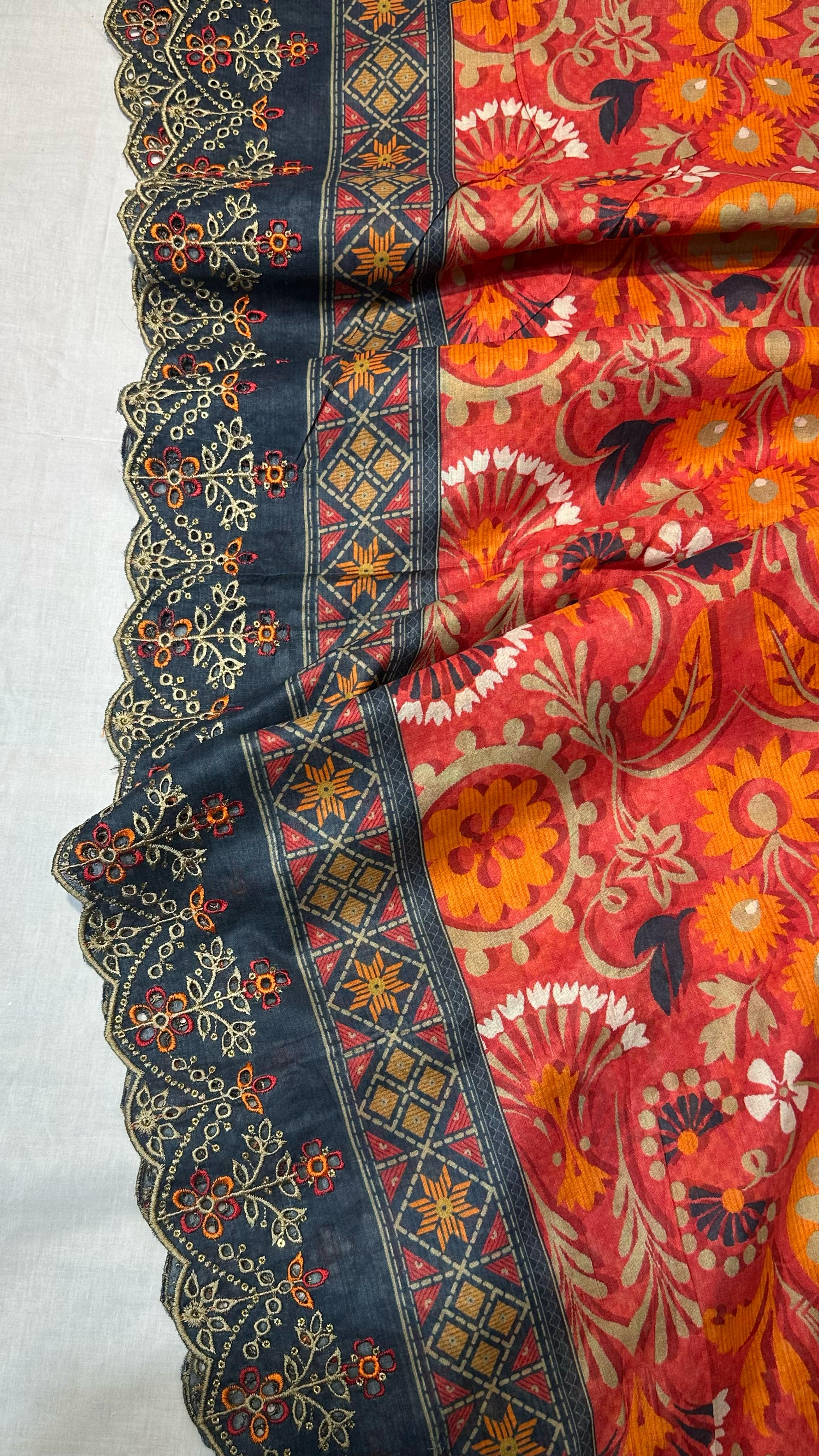 Bin Saeed Embroiderd Lawn Unstitched 3 Piece - AS - 2521 - Blue - Summer Collection