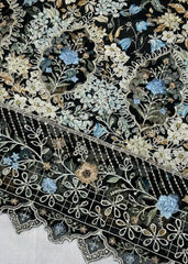Bin Saeed Embroiderd Lawn Unstitched 3 Piece - AS - 2527 - black- Summer Collection