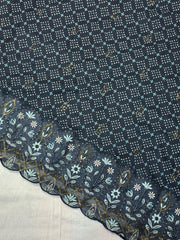 Bin Saeed Embroiderd Lawn Unstitched 3 Piece - AS - 2526 - blue - Summer Collection