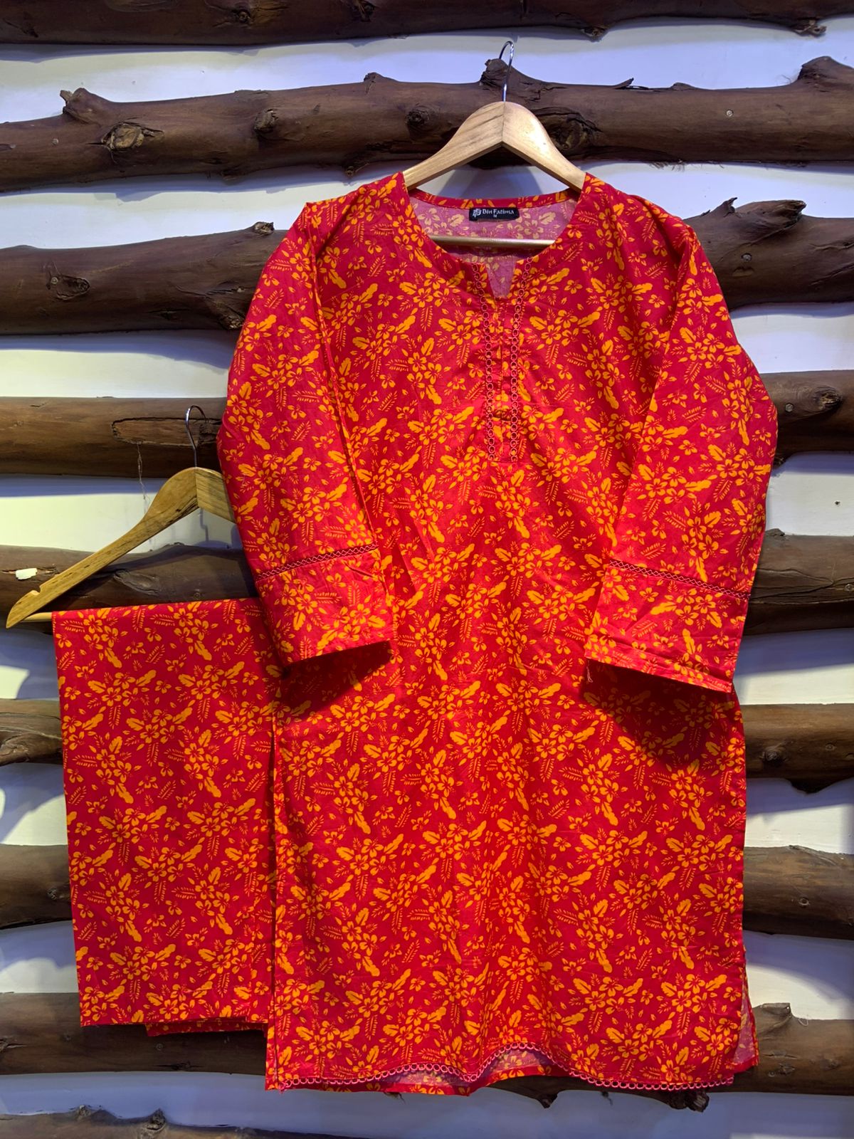 2-Piece Printed Cord Set – Stylish Casual Wear | D-22