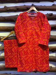 2-Piece Printed Cord Set – Stylish Casual Wear | D-22