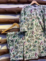 2-Piece Printed Cord Set – Stylish Casual Wear | D-21