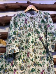 2-Piece Printed Cord Set – Stylish Casual Wear | D-21