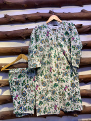 2-Piece Printed Cord Set – Stylish Casual Wear | D-21
