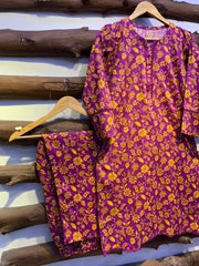 2-Piece Printed Cord Set – Stylish Casual Wear | D-19