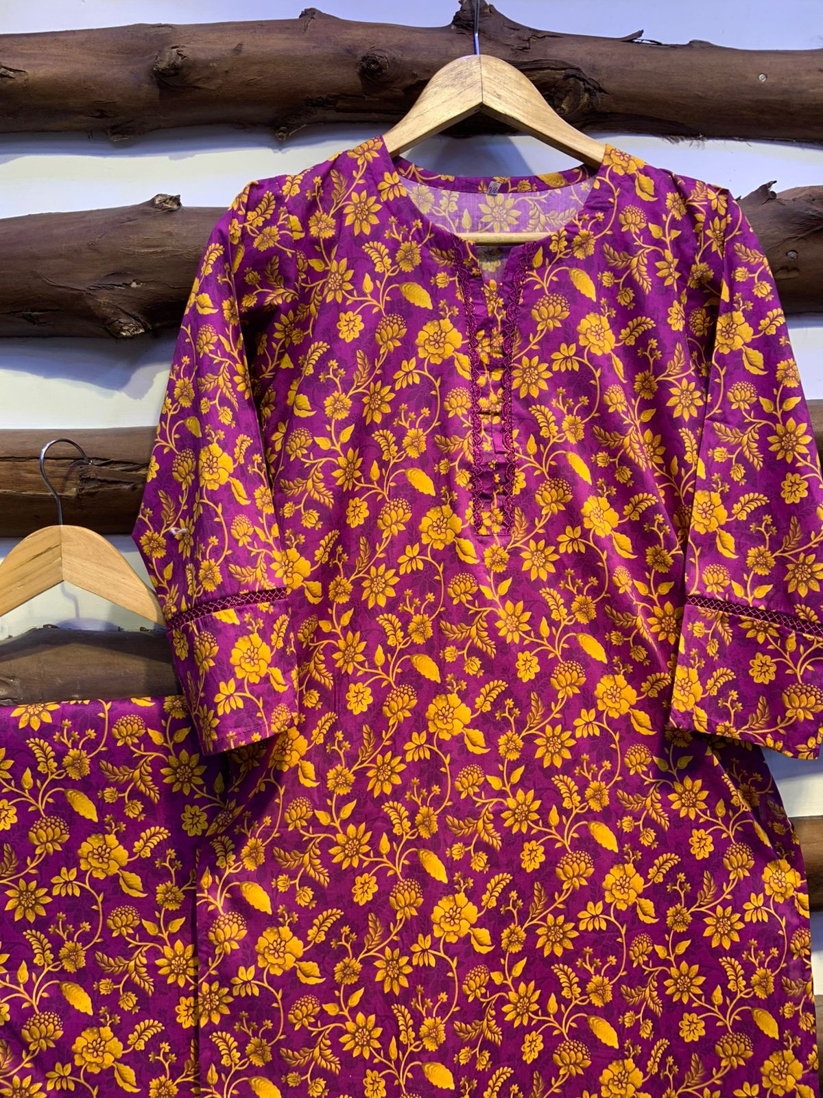 2-Piece Printed Cord Set – Stylish Casual Wear | D-19