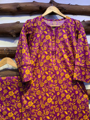 2-Piece Printed Cord Set – Stylish Casual Wear | D-19