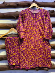 2-Piece Printed Cord Set – Stylish Casual Wear | D-19