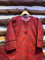 2-Piece Printed Cord Set – Stylish Casual Wear | D-18