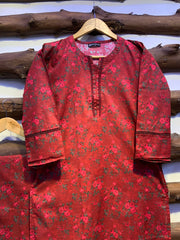 2-Piece Printed Cord Set – Stylish Casual Wear | D-18