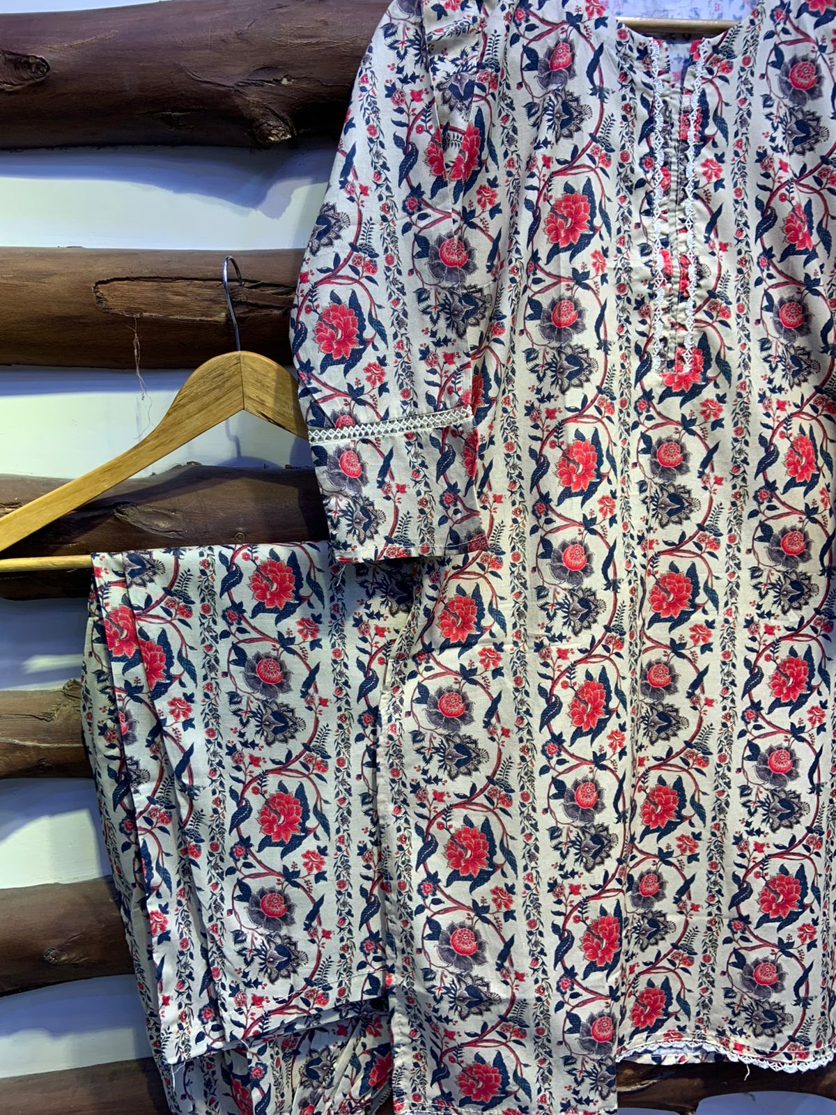 2-Piece Printed Cord Set – Stylish Casual Wear | D-17