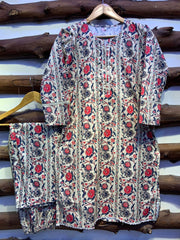 2-Piece Printed Cord Set – Stylish Casual Wear | D-17