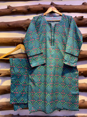 2-Piece Printed Cord Set – Stylish Casual Wear | D-16