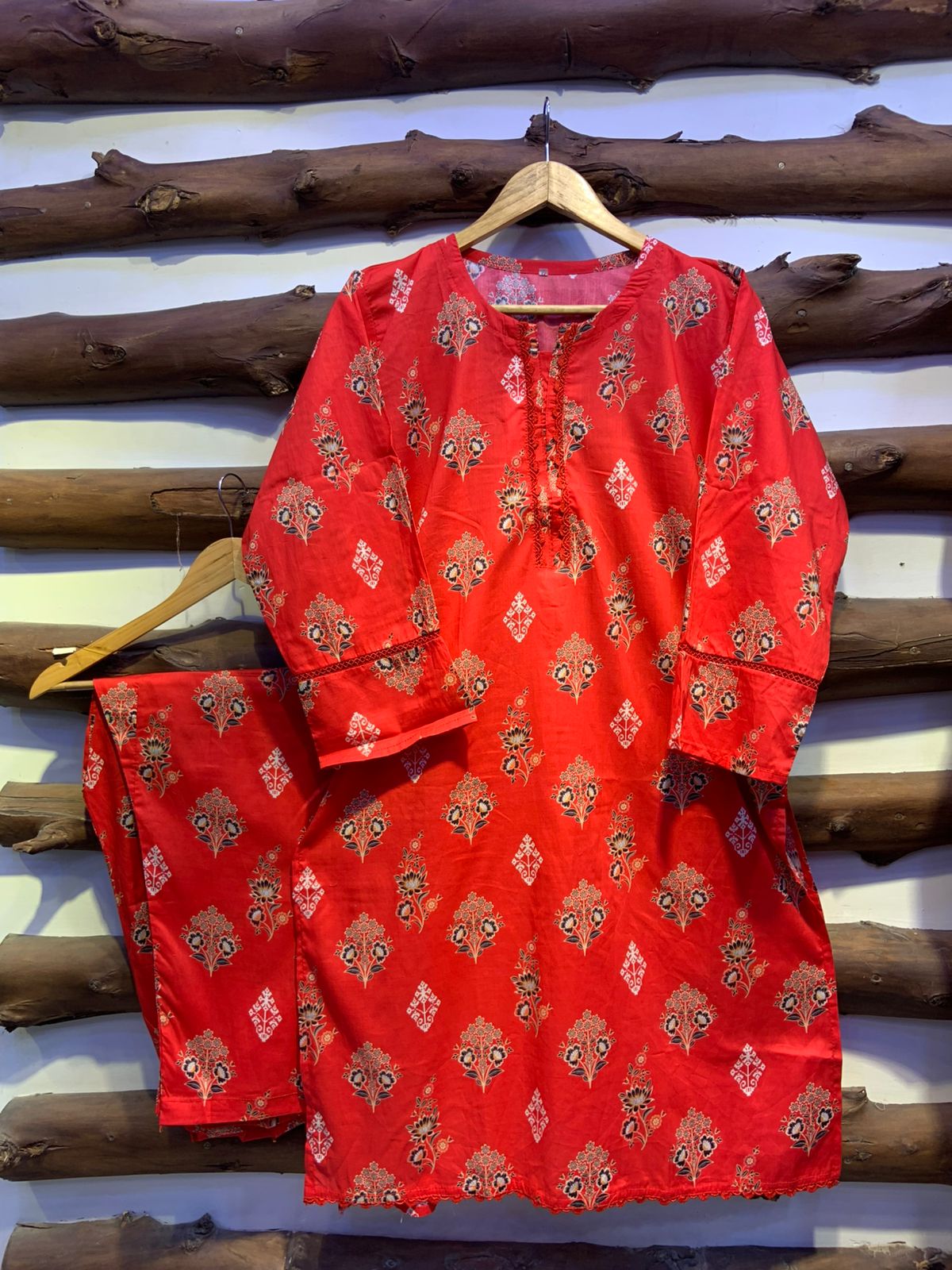2-Piece Printed Cord Set – Stylish Casual Wear | D-13