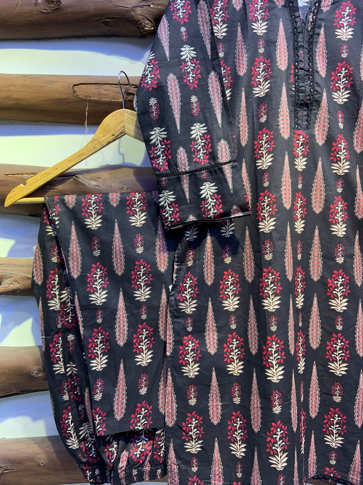 2-Piece Printed Cord Set – Stylish Casual Wear | D-11